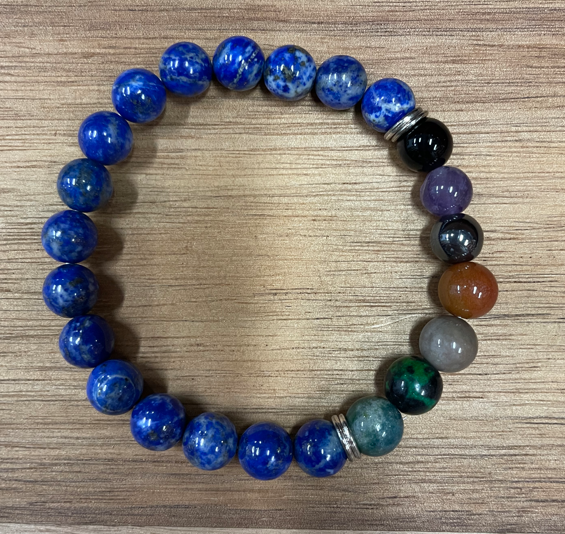 Lapis bracelet with natural stones