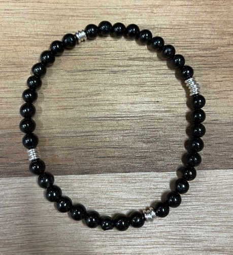 Shungite Bracelet with sterling silver beads