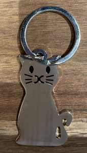 Silver Cat Keychain
