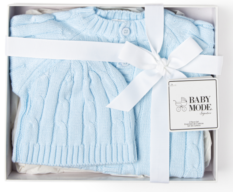 2-Piece Knitted Boxed Set: Blue