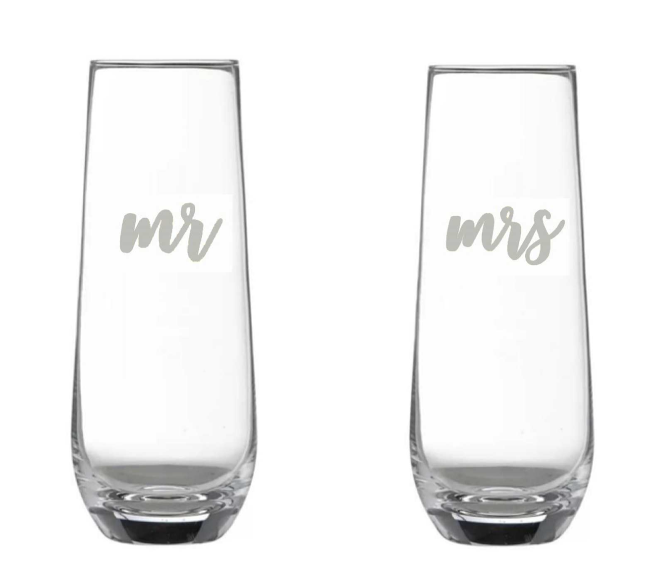 2PC MR & MRS STEMLESS GLASS