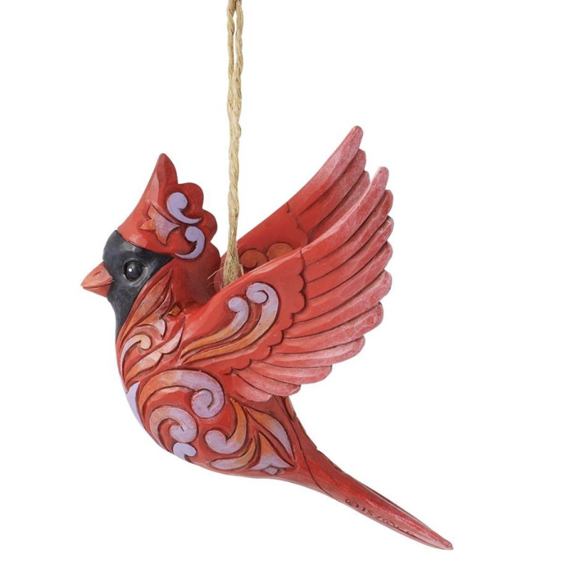 Caring Cardinal In Flight Ornament