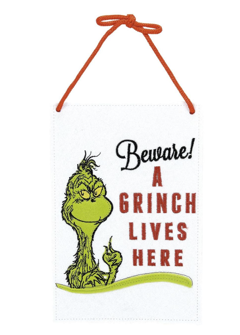 Grinch Lives Here Door Hanger