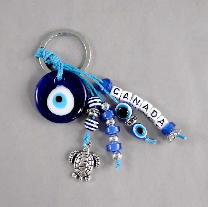 Canada Evil  Eye Keychain