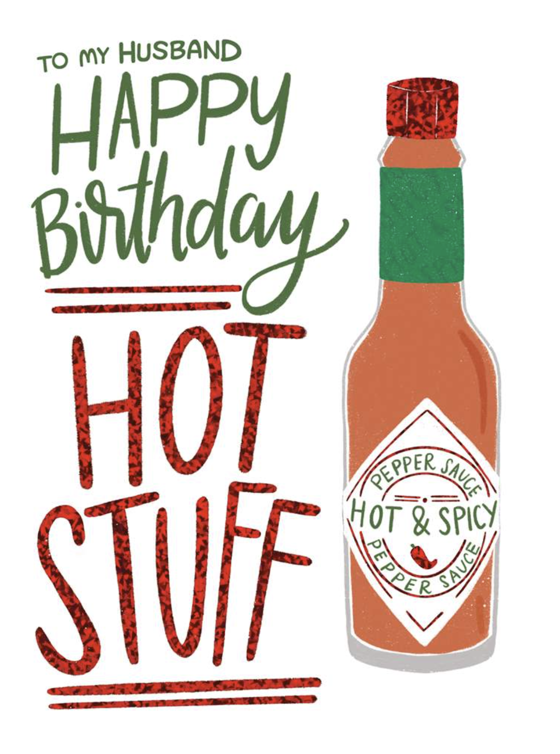 Happy Birthday Hot Stuff Husband Birthday Card