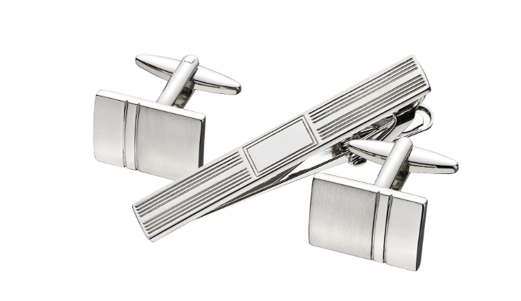 Cuff Link and Tie Bar Set 3pc