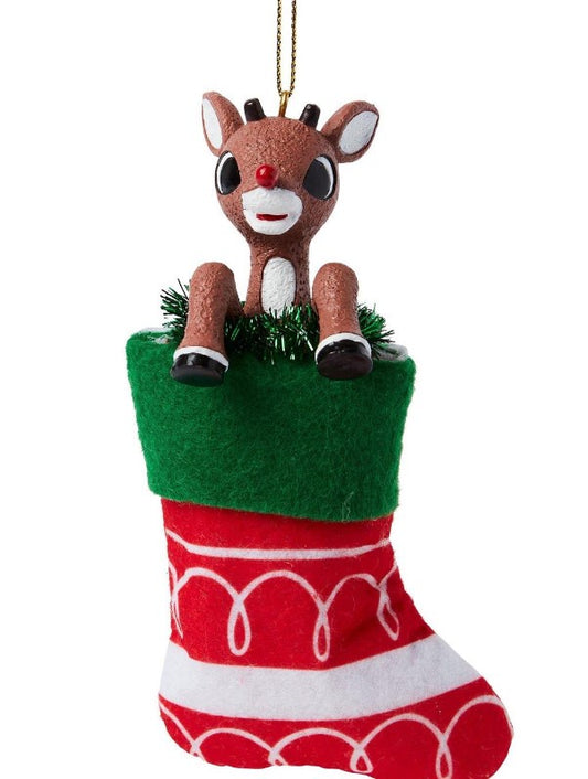 Rudolph in Stocking Ornament