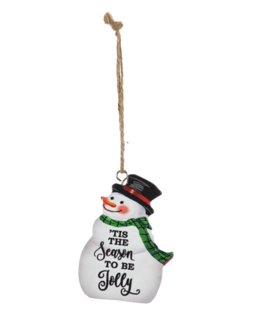 Snowman Block Ornament