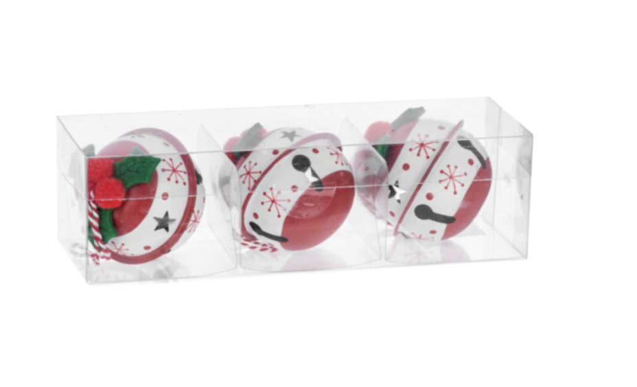 Holiday Jingle Bell Boxed Ornaments 3 pack