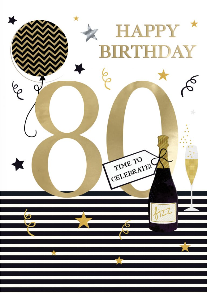 "Happy 80th Birthday" - Card