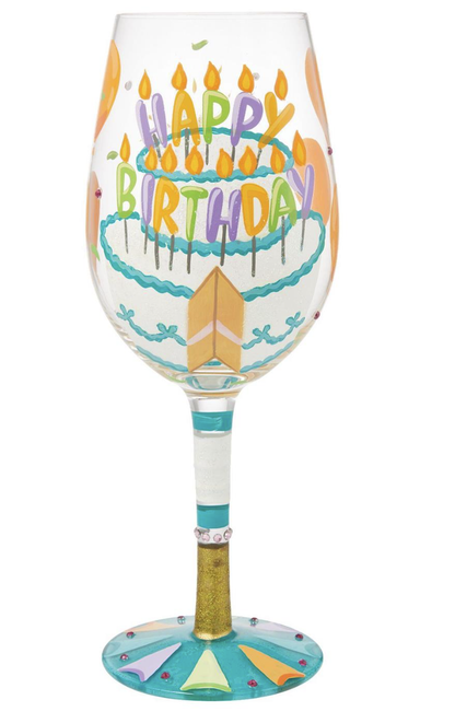 Birthday Slice Wine Glass