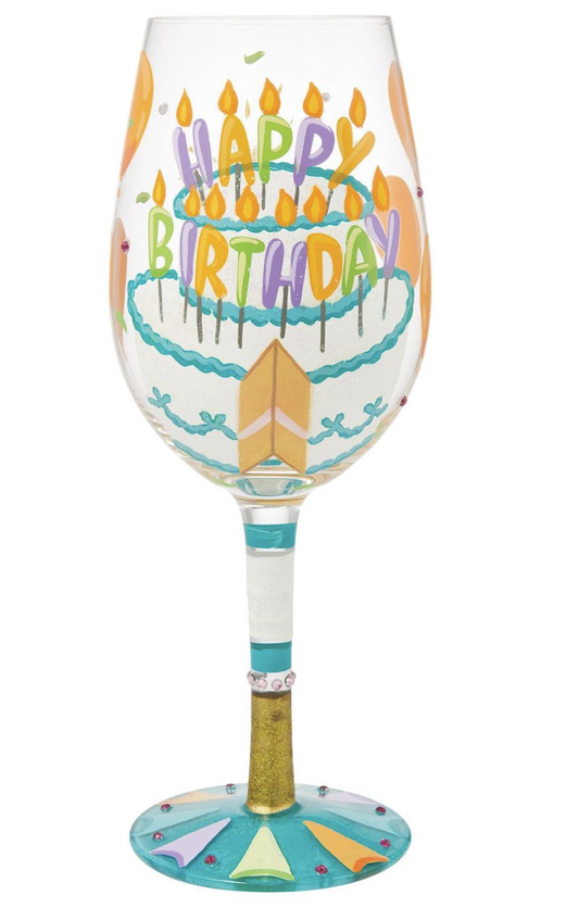 Birthday Slice Wine Glass