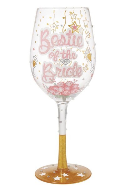 Bestie of the Bride Wine Glass