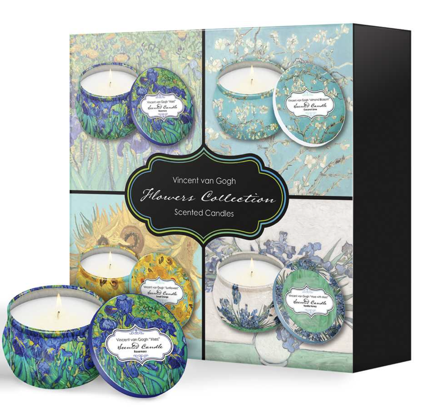 Van Gogh Flowers Candle Set of 4