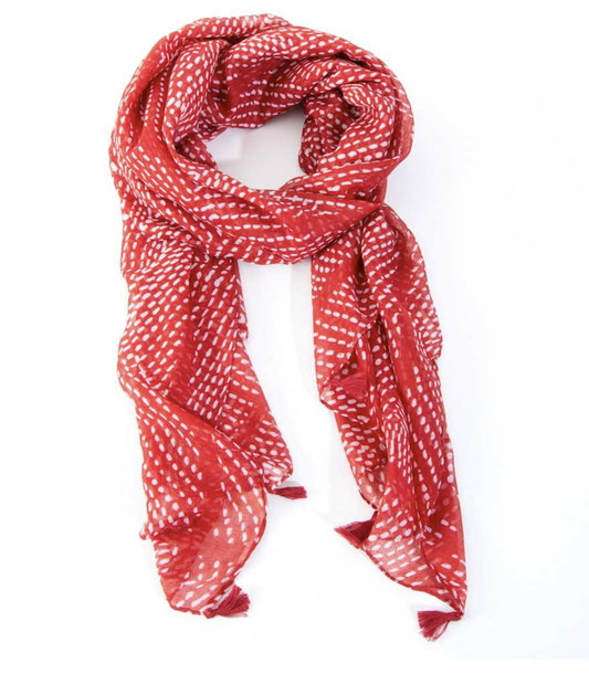 Red Scarf with Tassels