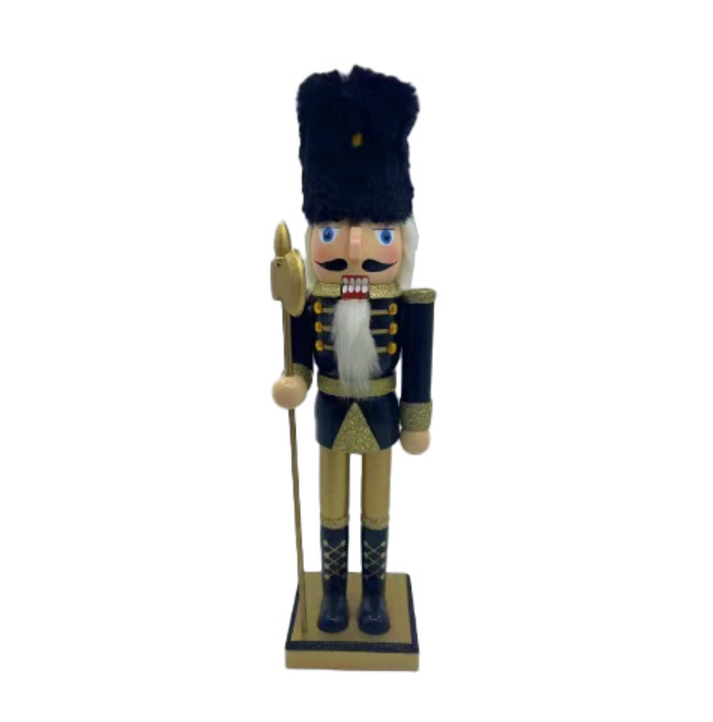 Wood Nutcracker with Fur Hat