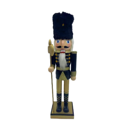 Wood Nutcracker with Fur Hat