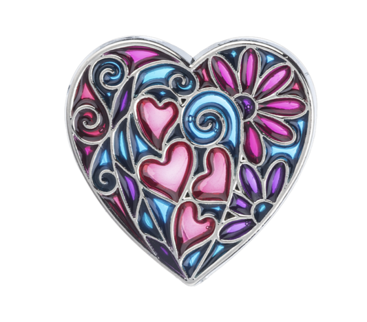 Kaleidoscope Heart Charms