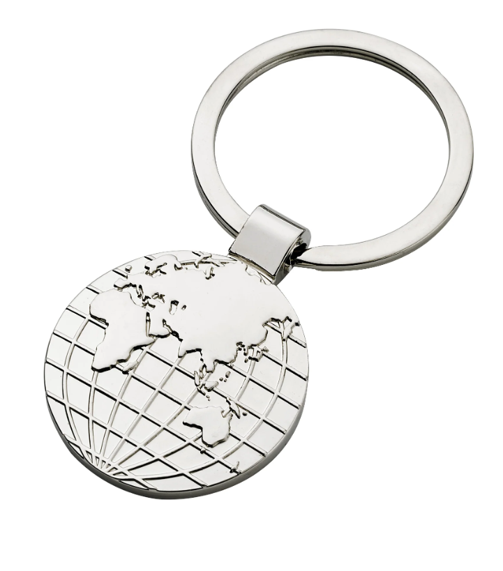 Engravable Globe Keychain