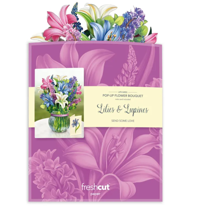 Lilies and Lupines Pop-Up Card