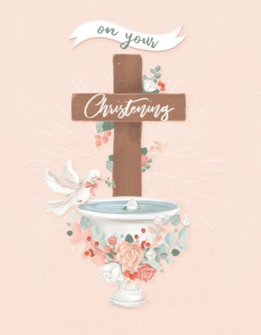 Pink Christening Card