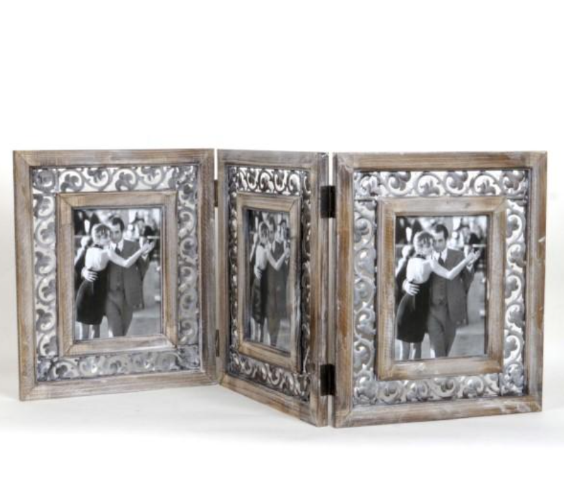 Vintage Tri-Fold Photo Frame