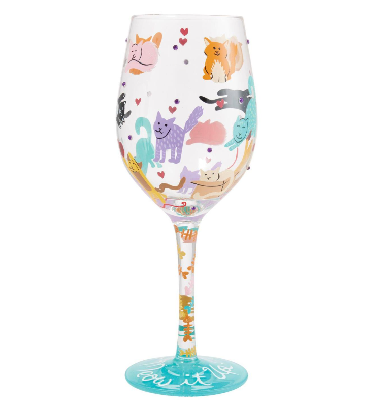Meow it Up Wine Glass