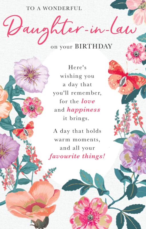 Wonderful  Daughter-in-law Birthday Greeting Card