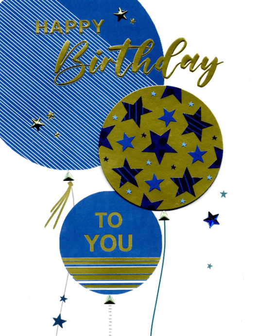 Giant Happy Birthday Balloons Card 9x12"