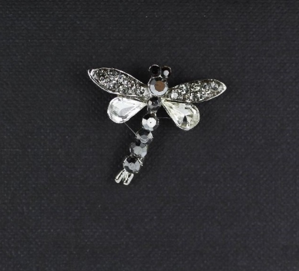 Dragonfly Black Diamond Clear & Hematite Crystal