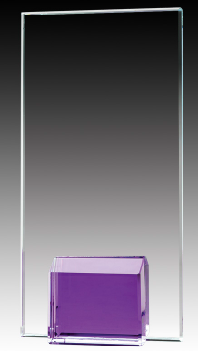 Glass Plaque Violet Base, 8″ (Engraving Included)
