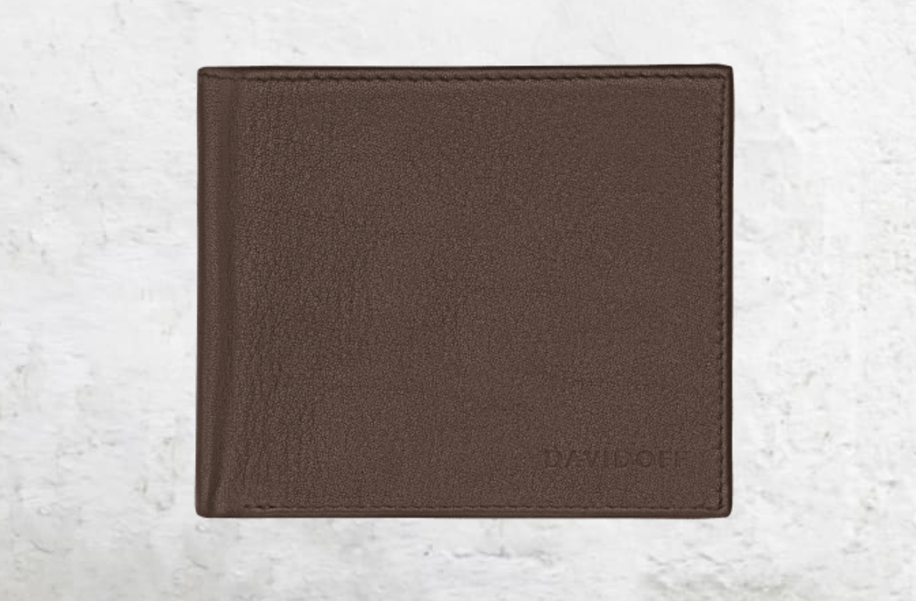 ESSENTIALS Brown Leather 2 Pocket Wallet