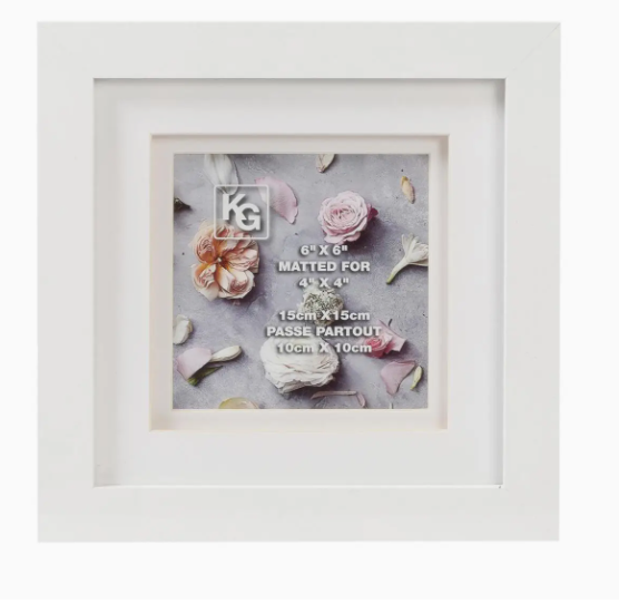 Frame Double Mat 6X6" 4X4" White
