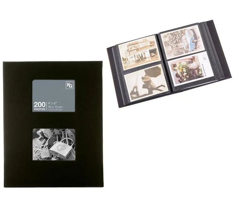 200 Pocket 4X6 Photo Album with Window & Dust Jacket