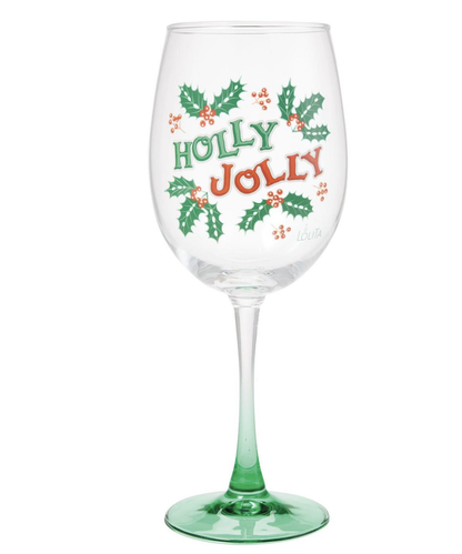 Celebrations Holly Jolly Wine Glass