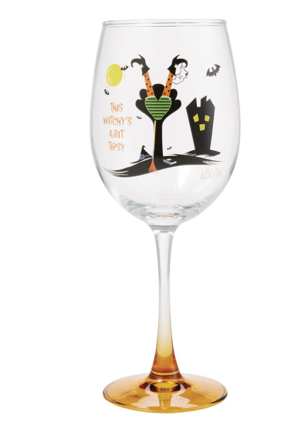 Celebrations Tipsy Witch Wine Glass