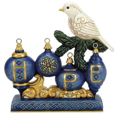 Blue & Gold Hope with Dove Figurine