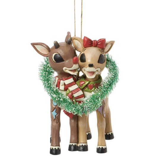 Rudolph & Clarice Heart Ornament
