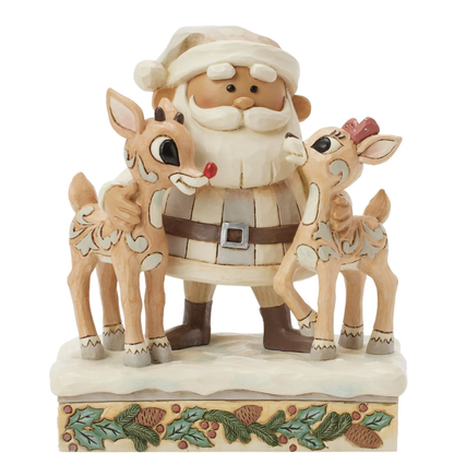 Woodland Santa with Reindeers Figurine