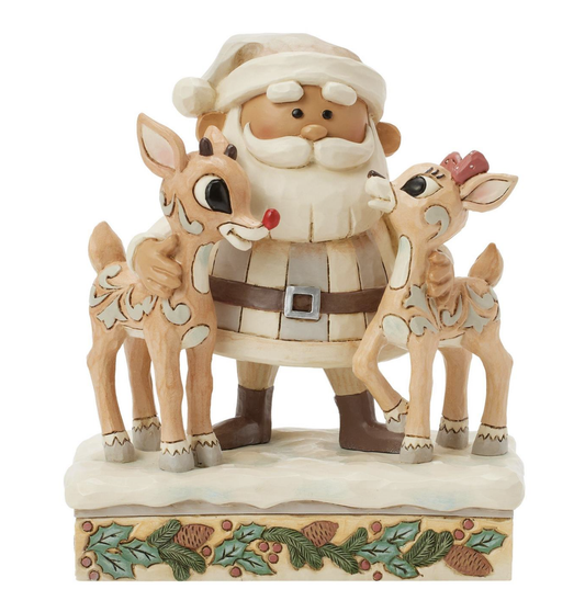 Woodland Santa with Reindeers Figurine
