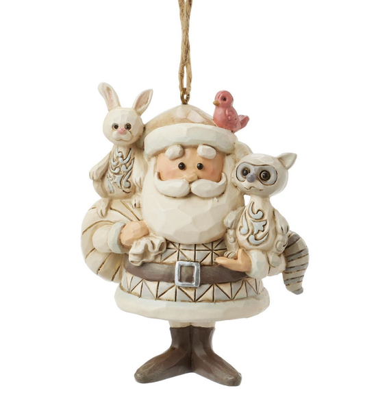Woodland Santa with Animals Ornament