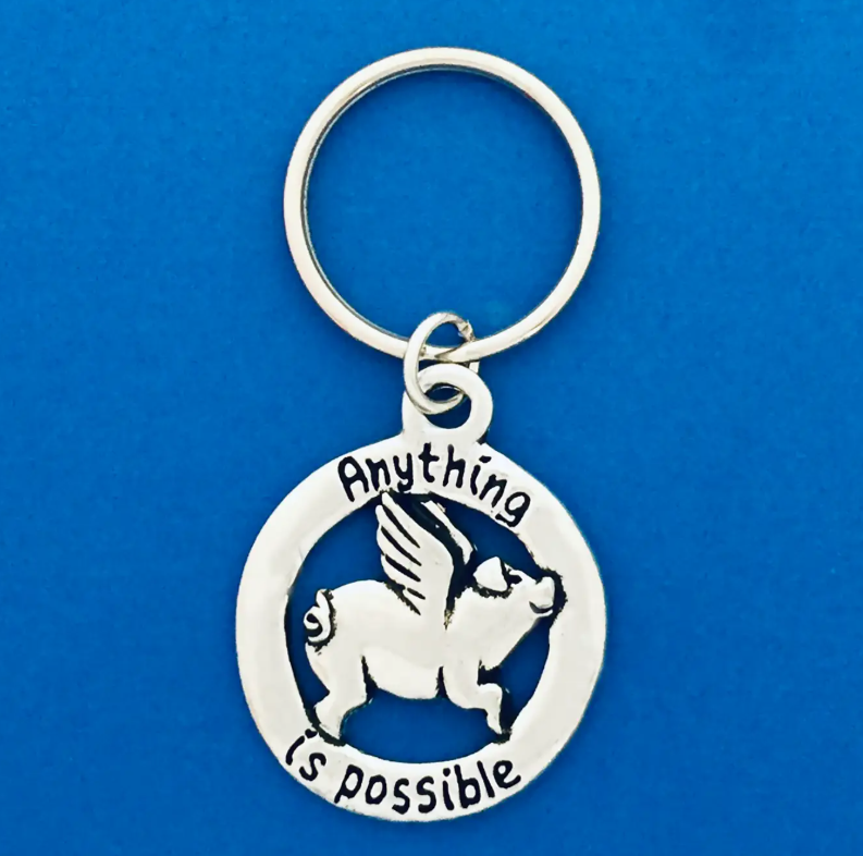 Flying Pig Keychain