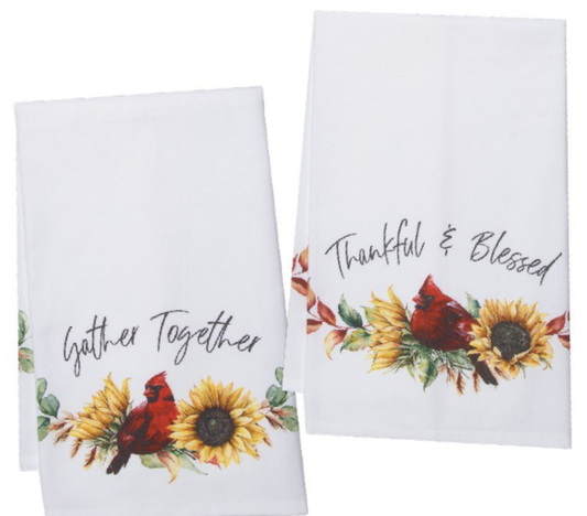 Autumn Cardinal Tea Towel