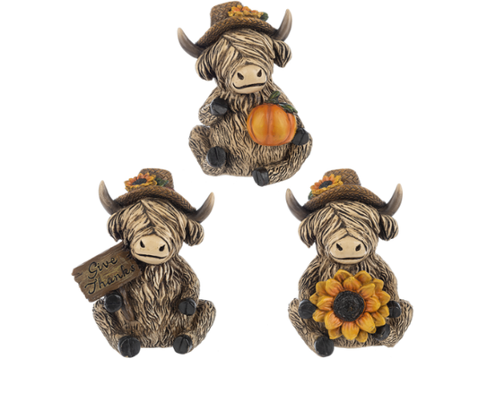 Fall Highland Cow Figurine