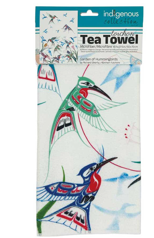 Garden of Hummingbirds Microfiber Tea Towel