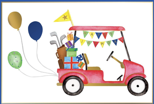 Golf Cart Birthday Card