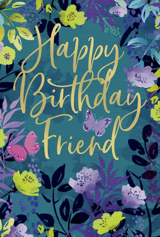 Happy Birthday Friend Floral Card