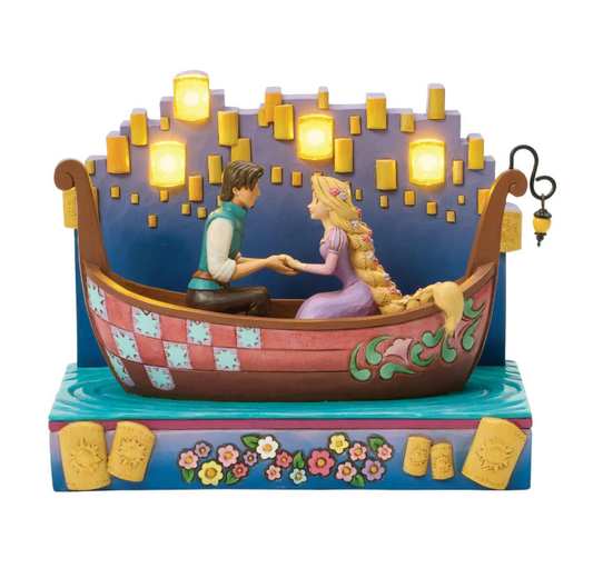 Tangled Boat with LED Lanterns Figurine