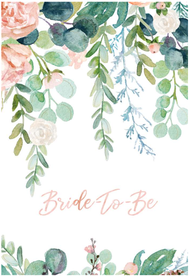 Watercolor Greenery Wedding Shower Card