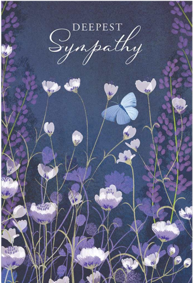 Purple Blossoms Sympathy Card